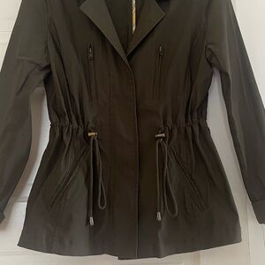 Society Green Utility Jacket with Drawstring Waist